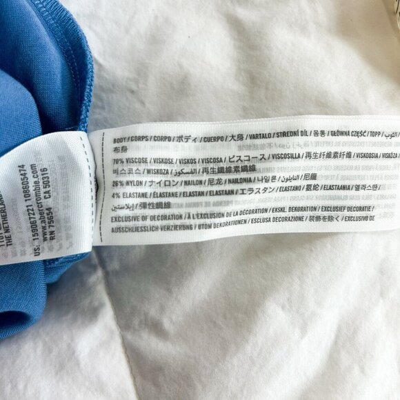 NWT Abercrombie One Shoulder Cutout Bodycon Mini Dress Blue Size Small Petite - Picture 8 of 9